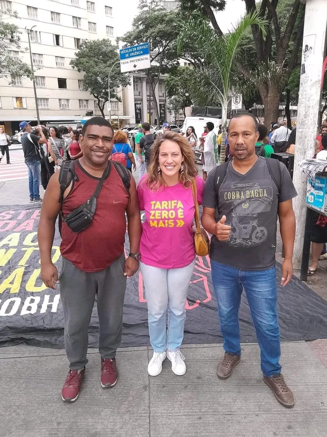 Deraldo Rosa em ato público em defesa da tarifa zero em Belo Horizonte